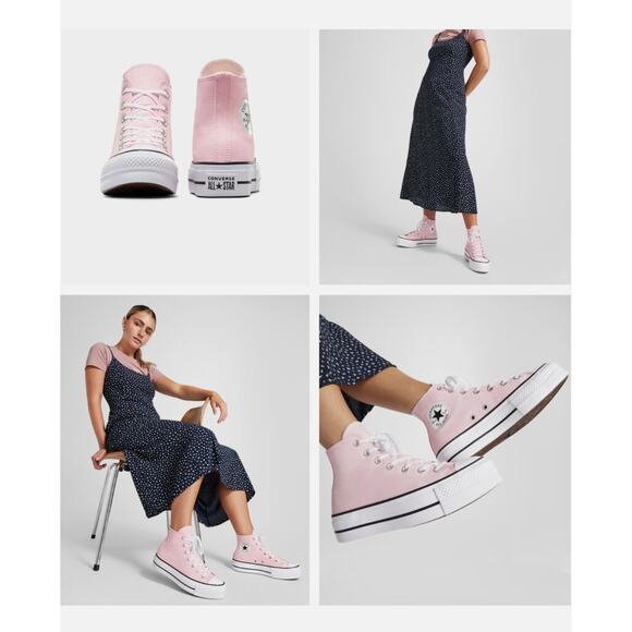 Women's size 5 Converse Chuck Taylor All Star High Top Pink platform sneakers - Picture 1 of 10